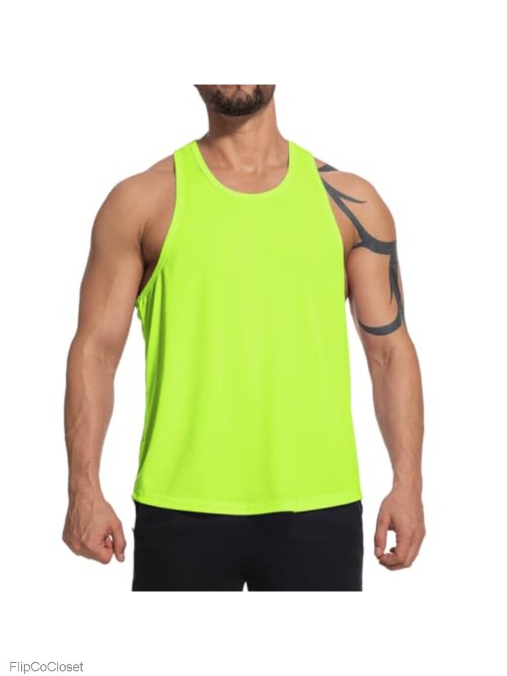 Mens Y-Back Workout Tank Top Muscle Gym Shirt Polyester Sleeveless Activewear